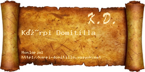 Kárpi Domitilla névjegykártya
